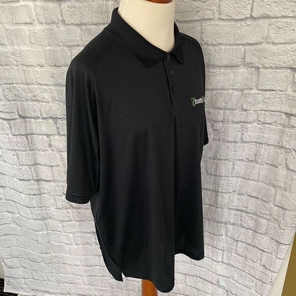Under Armour green label men 2XL loose fit heat gear 3 button stripe polo black - Picture 3 of 8